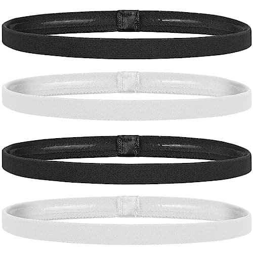Image of Molain 4 PCS Headbands Sweatband Hair Bands Thin Long Sports Forehead Hairband Elastic Skinny Stretch Cute Yoga Headwear Workout Running Jogging Soccer Outdoor Athletic Boys Men Women Male