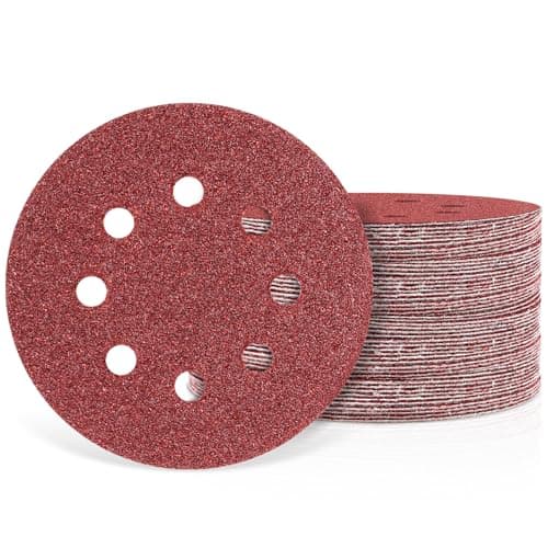 Image of Bolatus 30Pcs 125mm Sanding Discs, 5 Inch 8 Hole Hook and Loop Round Orbital Sanding Pads, 40 60 80 120 240 320 Grits Sanding Discs