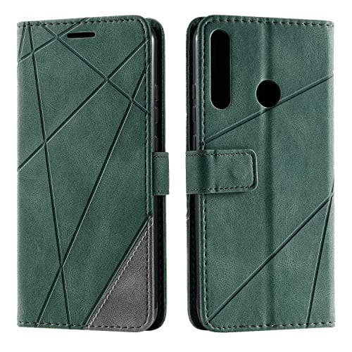 Image of SONWO Case for Huawei P40 Lite E Case, Premium Leather Flip Wallet Case Magnetic Closure Card Slots Kickstand Phone Case for Huawei P40 Lite E, Green