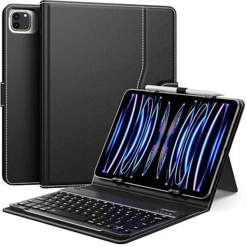 Image of MoKo Universal Tablet Case with QWERTY Keyboard for 9-11 Inch Tablets, Including iPad, Samsung, Fire, Pixel, Other Tablets, with Removable Wireless Bluetooth Keyboard & Pen Holder