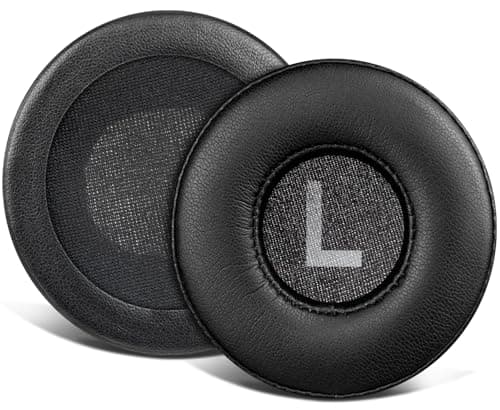 Image of SOULWIT Protein Leather Earpads Replacement for Sennheiser HD25/HD25 Light(Lite)/HD25 Plus/HD25 Special Edition/HMD25/HME25/HMEC25/HD250BT Headphones, Ear Pads Cushions with High-Density Foam - Black