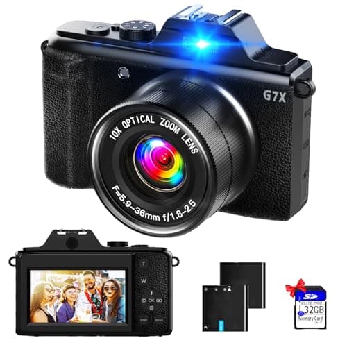 Image of Optical Zoom Digital Camera,Nolansend 48MP/ 4K Camera with 32G Memory Card 6X Optical Zoom,Powerful Cameras for Photography with 2 Batteries for Teens,Kids,Beginners