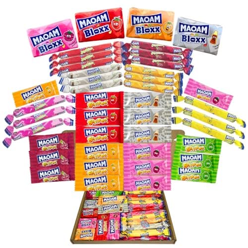 Image of Maoam Sweets Gift Box | 42Pcs Mega Bundle Incuding Maoam Bloxx, Joystixxs and Stripes | Chewy and Fruity Sweets | Ideal for Gifting