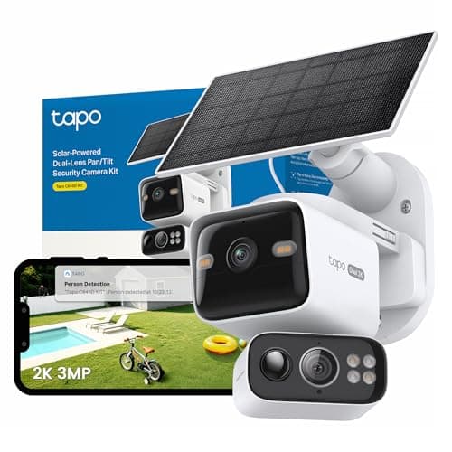 Image of Tapo C645D KIT 2K 3MP Dual Lens Solar Security Camera Outdoor Wireless,Smart AI Outdoor Camera,Night Colour,Ultra Wide Angle,Live Stream CCTV,IP65,Alexa,Google Home,Flexible Storage,No Monthly fee
