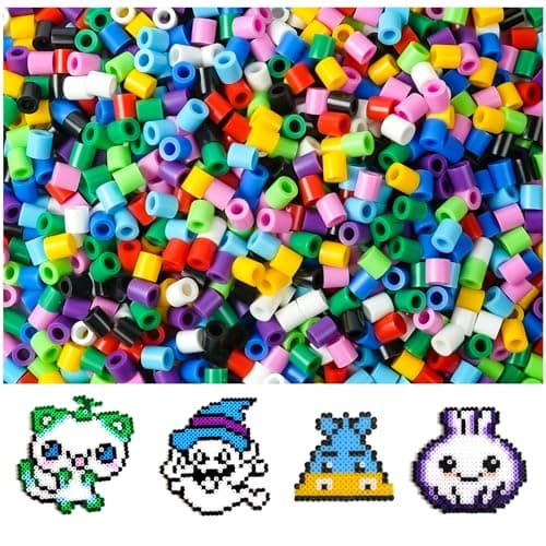 Image of AUAUY 1100pcs Fuse Beads, 10 Colors Mixed 10mm Iron Beads Set for Kids, DIY Art Craft Toys, Christmas Birthday Gift for Boys and Girls