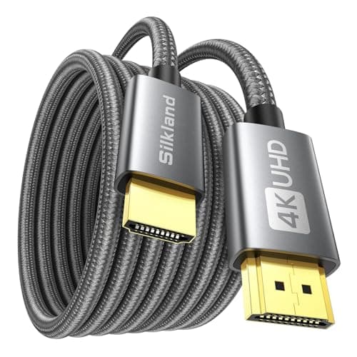 Image of Silkland 4K HDMI Cable 2M, Nylon Braided 18Gbps High Speed, Support 4K@60Hz, 2K@144Hz/120Hz, ARC, HDR, 3D, Ethernet, Compatible with TV, Blu-ray Player, PS5/PS4, DVD, Xbox, Soundbar, Sky, PC, Laptop