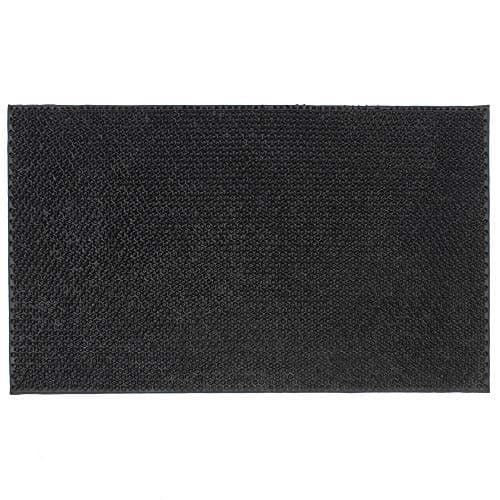 Image of JVL Condor Classic Astro Turf-Look Rubber Scraper Mat, Black, 45 x 75 cm