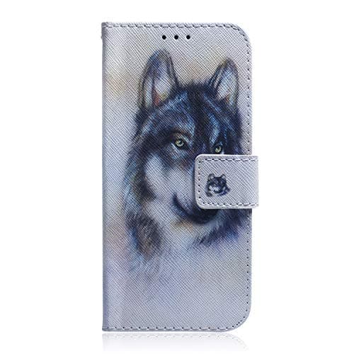 Image of Nokia 5.3 Phone Case, Shockproof PU Leather Flip 3D Animals Wallet Cover Folio TPU Bumper Slim Fit Protective Skin Case for Nokia 5.3 with Magnetic Closure Stand Card Slots, Wolf