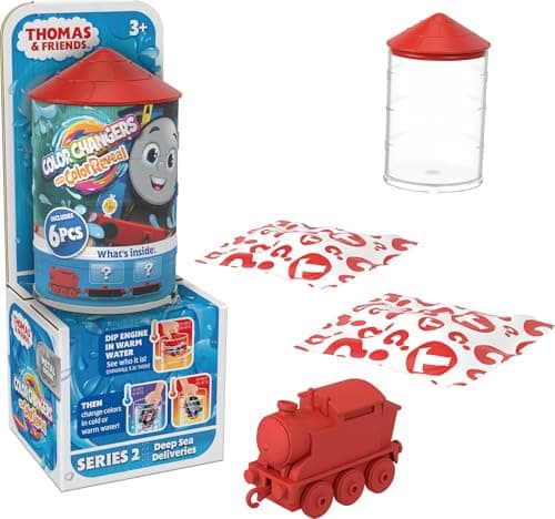 Image of Thomas & Friends Mystery Toy Trains Collection of Color Reveal Engines with Color-Changing Action plus Surprise Cargo for Kids Ages 3 Years+, HNP80