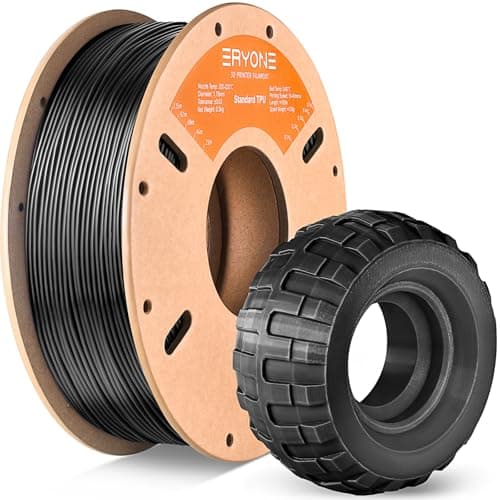 Image of ERYONE TPU Filament 1.75mm, 3D Printer Filament,Flexible 95A TPU, +/-0.03mm, 0.5kg 1 Spool, Black