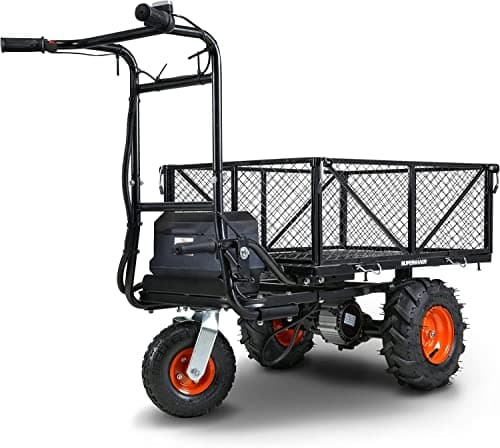 Image of SuperHandy Utility Service Cart Power Wagon Wheelbarrow Electric 48V DC Li-Ion Powered 500Lbs Load and 1000Lbs+ Hauling Capacity Farm and Garden All Purpose Modular Cargo Bed