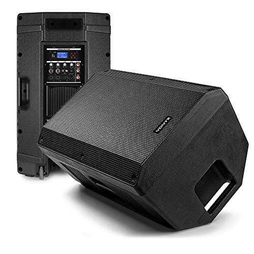 Image of VONYX VSA12BT Active Stage Monitor Speaker System Pair 1600W Bi-Amplified Bluetooth 12" PA Loudspeakers with Built-in MP3, USB Playback & EQ for DJs, Bands & Live Performance