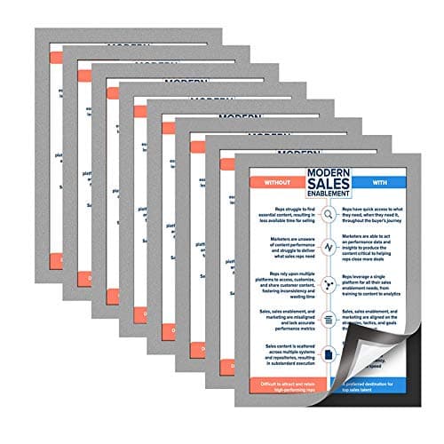 Image of NewZeal A4 Magnetic Frames Self Adhesive Magnetic Paper Holder for Wall & Windows, A4 Magnetic Display Frame for Menu, Sign, Picture, Notices (Pack of 8, Silver)