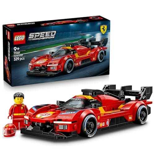 Image of LEGO Speed Champions Ferrari 499P Race Car Toy - STEM Model Kit w/Collectible Driver Minifigure - Motorsport Merchandise Gift for 9+ Year Old Boys & Fans - 77261