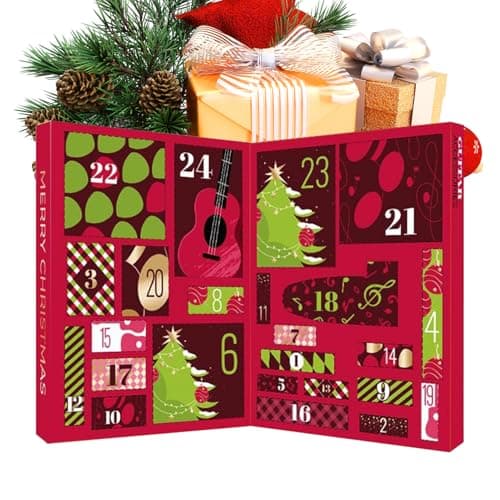 Image of Christmas Calendar Countdown - 24 Days Guitar Accessories Christmas Advent | Picks for Guitars - For Adults Music Lovers Guitar Playing Bass Exercise Ukulele