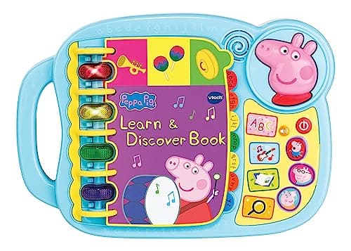 Image of VTech Peppa Pig: Learn & Discover Book, Official Character Educational Learning Toy, Music, Phrases & Voice of Peppa Pig, Learn Letters & Words, Gift for Kids Age 2, 3, 4, 5 Years, English Version