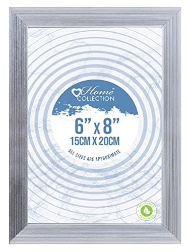 Image of Design Group Silver Ribbed Design Freestanding Wall Mount Picture Photo Frame 6 x 8 inch