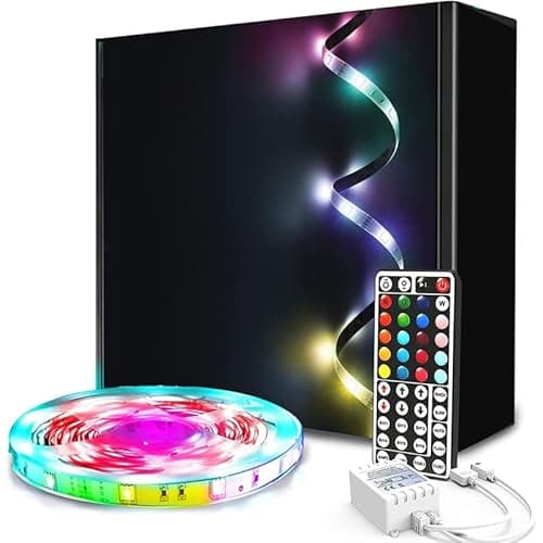 Image of phopollo Led Strip Light, 5m Led Light with 44 Keys Remote, Flexible 24V 5050 RGB Colour Changing Strip Light for Bedroom,Party [Energy Class A++]