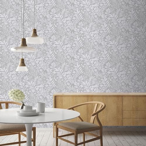 Image of Boutique Silver Palm Springs Floral Trail Wallpaper