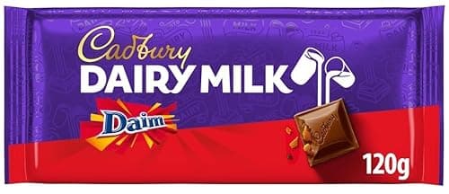 Image of Premium chocolate bar 120g - Best size Gift For Friend & Family (Cadbury Dairy Milk Daim Chocolate Bar 120G)