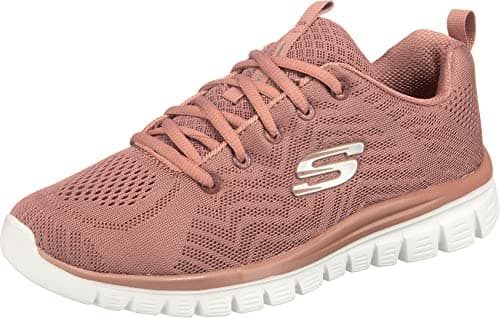 Image of Skechers Women's Graceful Get Connected Sneaker, Mauve Mesh Trim, 4 UK