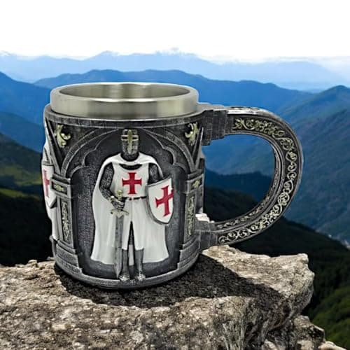 Image of Osiris Trading UK Templar Warrior Mug – Crusader Knight Tankard – Gothic Medieval Collectible Gift 16.2cm
