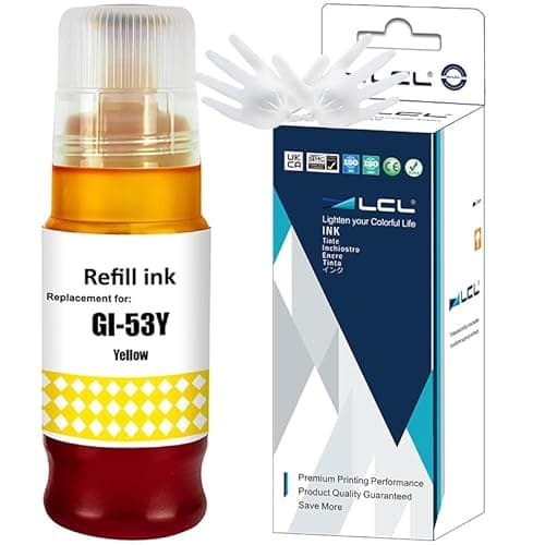 Image of LCL Compatible Ink Bottle GI53 GI-53 Y GI-53Y Replacement for Canon Pixma G550 G650 (1PK Yellow)