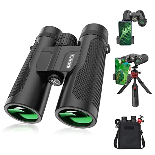 Image of Kylietech 12x42 Binoculars Adults, Portable Anti-Fog and Waterproof Telescope with Smartphone Adapter for Bird-Watching, Travel, Concert