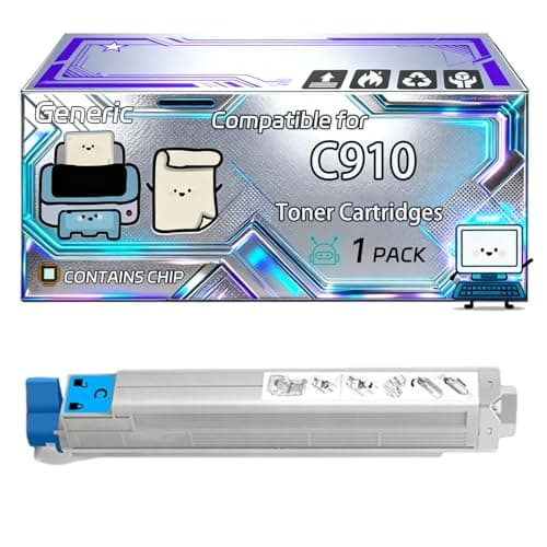 Image of C910 Toner Cartridges Compatible for Okidata OKI C910D C930 C960 Printers, With Chip, 15000 Pages, Vibrant Colours (1 Pack Cyan)