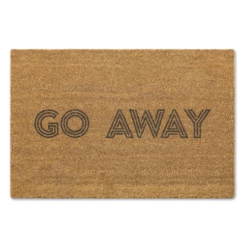 Image of A1 Graphics Ltd Go Away Brush Doormat Printed Door Mat Funny Welcome Mat First Home Couples Housewarming Gift