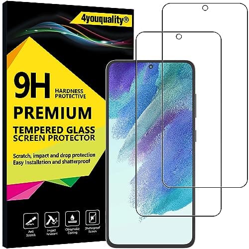 Image of 4youquality Screen Protector for Samsung Galaxy S21 FE 5G, Tempered Glass Film, 2-Pack, [LifetimeSupport][Impact-Resistant][Anti-Scratch]