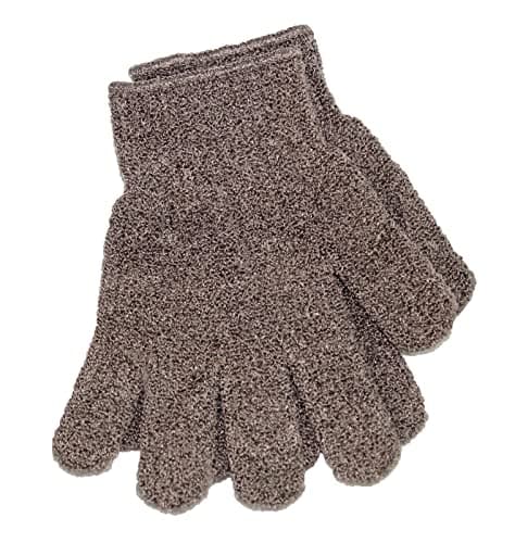 Image of Bodylife Beauty Exfoliating Bamboo Wash Gloves, Bath/Shower Exfoliating Hand Mitt, Dead Skin Remover, Natural, Grey Carbonized Gloves
