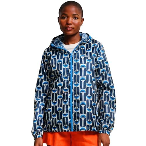 Image of Regatta Womens Orla Kiely Waterproof Pack-It Jacket - Navy Tall Flowers - 14