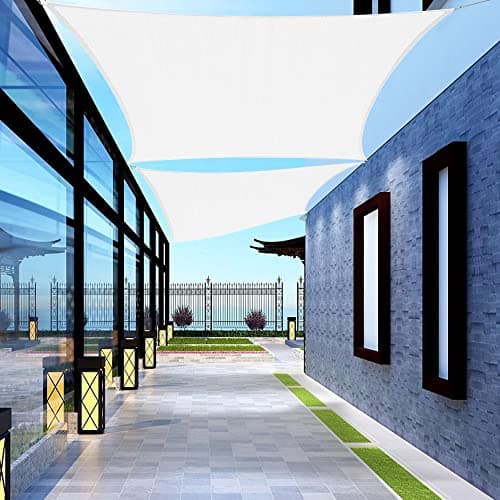 Image of SHADEWIZ Rectangle 8' x 12' White Sun Shade Sail Canopy Awning for Patio Backyard Lawn Garden Outdoor Activities Grade UV Block Mesh Netting, We Can Make Custom Sizes