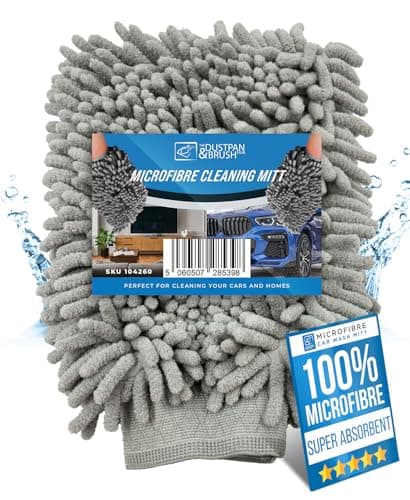 Image of Microfibre Cloth Car Wash Mitt Glove – Double Sided Wash Mitt for Car Washing - 100% Lint-Free, Super Absorbent Cleaning – Ideal for Cleaning Vehicle and Motorcycles