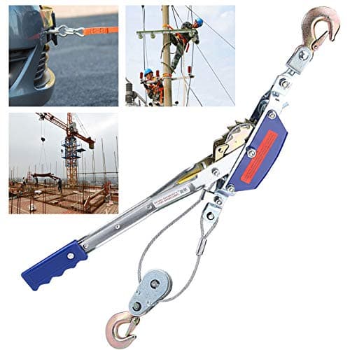Image of DFGENLY Power Puller, Ratchet Cable Puller with Anti-reversal Design, Ratchet Power Puller Winch for Car Traction, Steel Come Along Puller with Non-slip Handle, Single/Double Rope Aocay