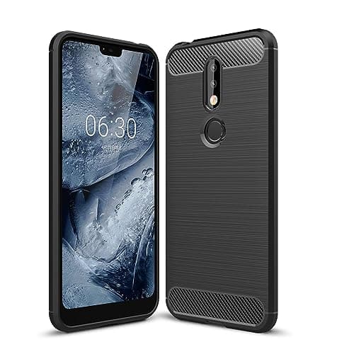 Image of CruzerLite Nokia 7.1 Case, Carbon Fiber Shock Absorption Slim Case for Nokia 7.1 (2018) (Black)
