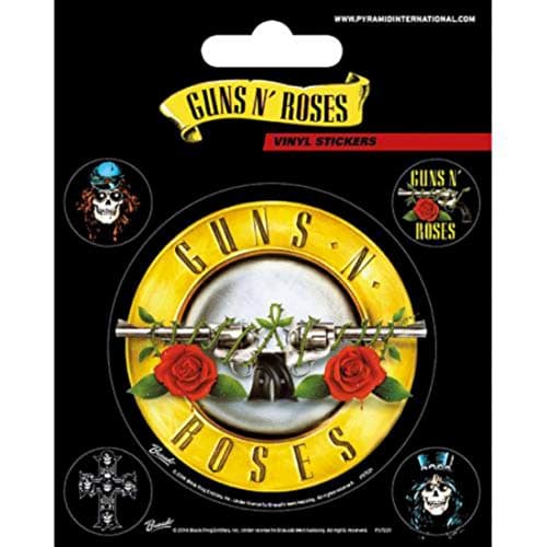 Image of Pyramid International "Guns N' Roses (Bullet Logo) Vinyl Stickers, Multi-Colour, 10 x 12.5 cm