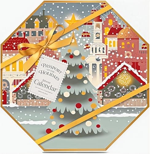Image of Yankee Candle Advent Calendar, Advent Wreath 2024, Christmas, 24 Tea Lights, 1 Tea Light Holder, Passport to the Holidays
