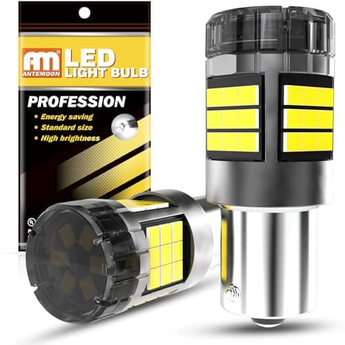 Image of ANTEMOON P21W 1156 BA15S LED Bulbs Canbus Error Free Super Bright 5000LM 6000K White 12V 24V 1141 1003 7506 Car Replacement Bulb for Backup Reverse Tail Brake Turn Signal Rear Fog Light, Pack of 2