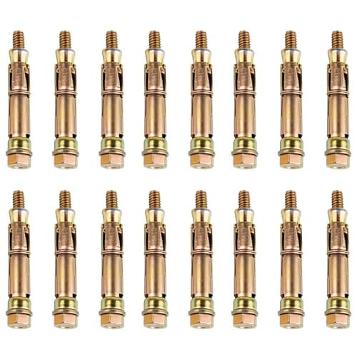 Image of Okeno Select 16 Pcs Concrete Anchor Bolts, M10x78mm Heavy Duty Wall Anchor Expansion Bolts, Shield Concrete Screws, Masonry Anchors for Brick Masonry Wall Fixings Heavy Duty Plugs