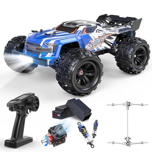 Image of DEERC Brushless Extreme High Speed RC Truck, 1:16 4X4 RTR Fast RC Cars for Adults, Max 45mph All Terrains RC Monster Truck, Off Road Hobby Electric Vehicle Gift for Boys, 2 Battery