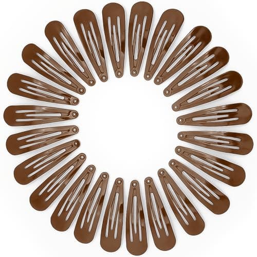 Image of YISCOKO hair clips brown women 2 Inch metal hair clips snap clips kids barrettes girls' hair accessories(24 PCS Brown)