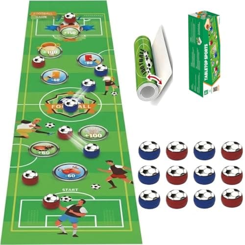 Image of Table Football Game - Fun Gifts for Boys 4-12, Mini Tabletop Football with 12 Balls, Indoor Interactive Board Game for Christmas, Birthdays & Family Travel, Portable Football Set for Floor & Desk