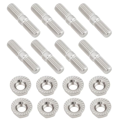 Image of YINETTECH 8 Sets ATV Stainless Steel Exhaust Stud Bolt Nut Kit M8x35mm 92900-080250B Compatible with HONDA 300EX 350 420 500