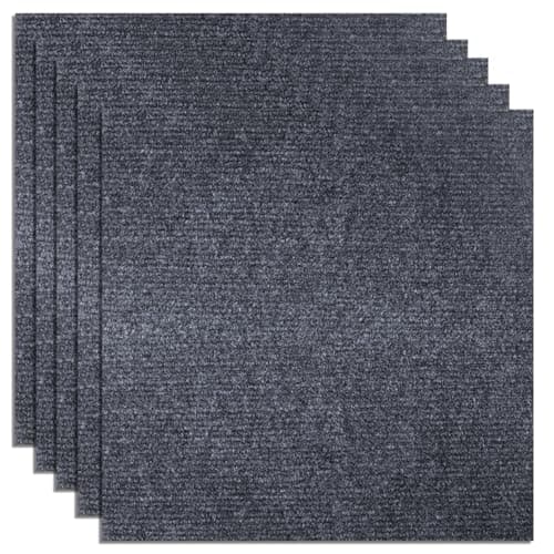 Image of YAYODS 15PCS Self Adhesive Carpet Tiles, 30x30cm Peel and Stick Grey Floor Tiles, Non-Slip Durable Carpet Squares for Office, Living Room, Bedroom Flooring