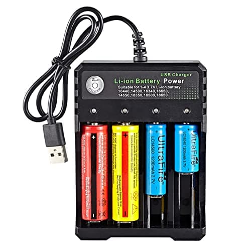 Image of TFUFR 18650 Battery Charger 4 Slots, USB Rechargeable Battery Charge for 3.7V Li-ion TR IMR 10440 14500 16650 18650 16340(RCR123) Batteries With LED Display (No Battery)