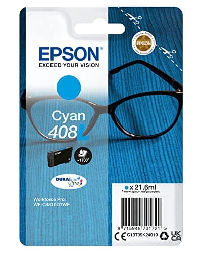Image of Epson Genuine Ink Singlepack High Yield Cyan 408 XL DURABrite Ultra