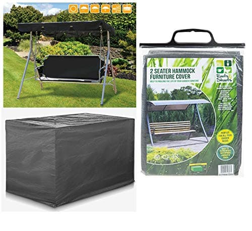 Image of Heavy Duty Waterproof 2 Seater Swinging Garden Hammock Cover In Dark Grey