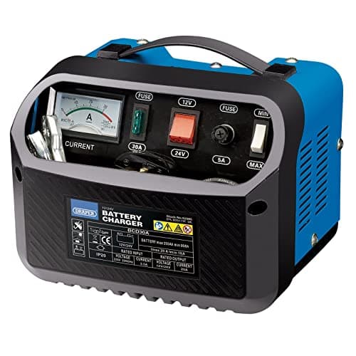 Image of Draper 52985 12/24V Battery Charger, 16-20A, Blue and Black, One Size